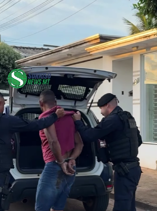 Homem � detido ap�s tentar matar esposa e filho durante confus�o familiar em Sorriso