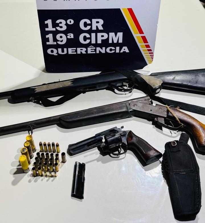 Pol�cia Militar prende homem por atirar em cachorro e apreende seis armas de fogo
