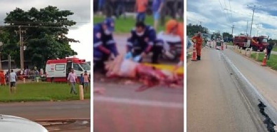 Mulher morre ap�s ser arrastada por caminh�o na BR-070