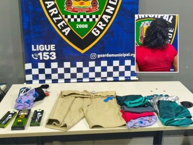Mulher � detida ap�s s�rie de furtos em lojas no Centro de V�rzea Grande