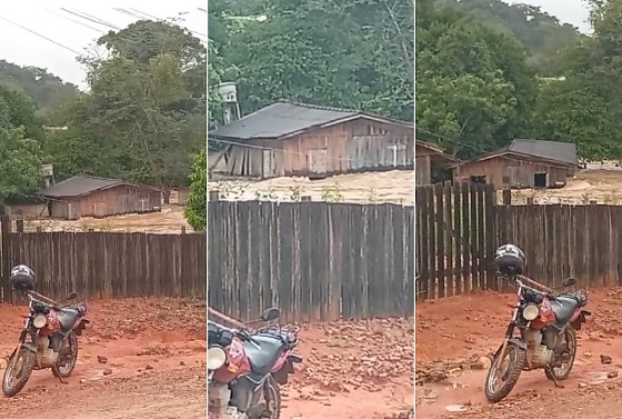 Temporal causa estragos e correnteza arrasta casa em distrito de Cotrigua�u(V�deo)