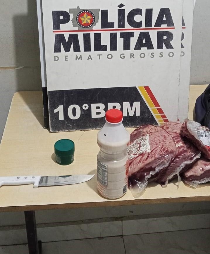 Pol�cia Militar prende homem com dez passagens criminais que roubou supermercado em Cuiab�