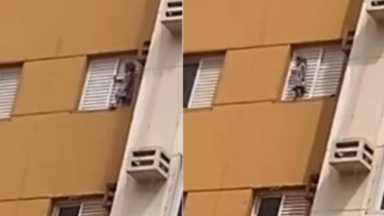 Crian�a � flagrada do lado de fora de janela em condom�nio de Cuiab� e v�deo gera alerta