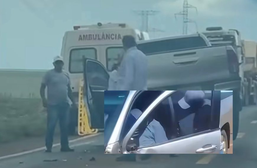 Motorista perde controle após mal súbito e Hilux fica destruída em batida na BR-364