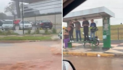 Temporal provoca alagamentos em Cuiabá e Defesa Civil emite alerta para chuvas intensas em MT