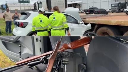 Criminosos invadem casa, roubam armas e carro de família e abandonam veículo após batida em Sinop