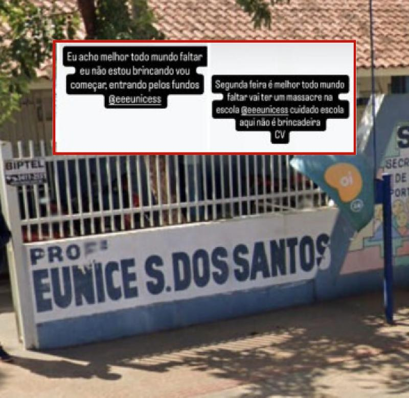 Adolescente � conduzida � delegacia ap�s publicar amea�as de massacre contra escola estadual em Rondon�polis