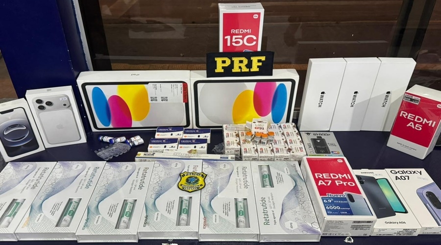 PRF intercepta casal na BR-364 com mais de 100 canetas emagrecedoras e eletr�nicos trazidos do Paraguai