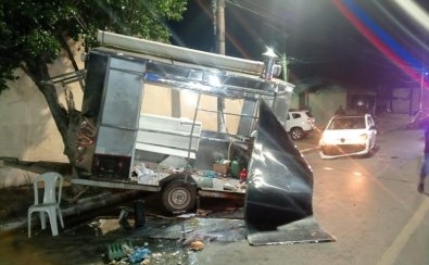 Motorista embriagado atinge trailer de lanches, deixa proprietário ferido e é preso em Cuiabá