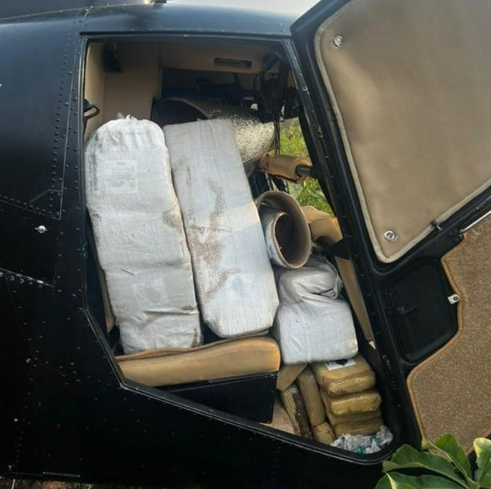 Gefron apreende 238 kg de supermaconha e helic�ptero em a��o integrada no Amazonas