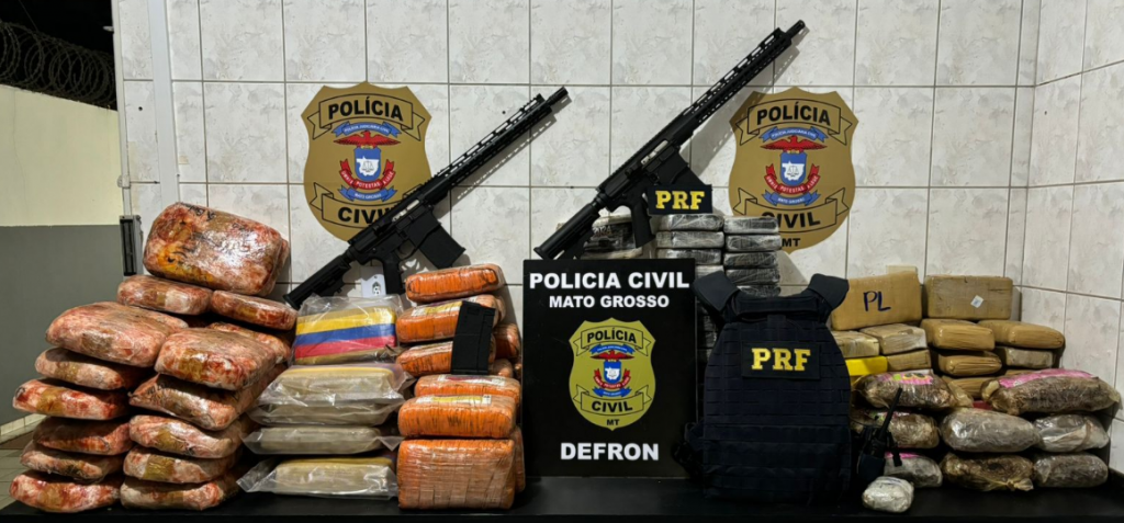 Pol�cia apreende grande quantidade de drogas e armas em caminh�o na BR-364