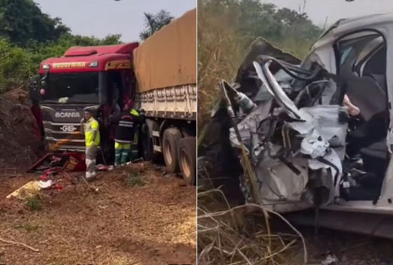 S10 tenta ultrapassar e causa acidente com carreta e caminh�o na BR-163