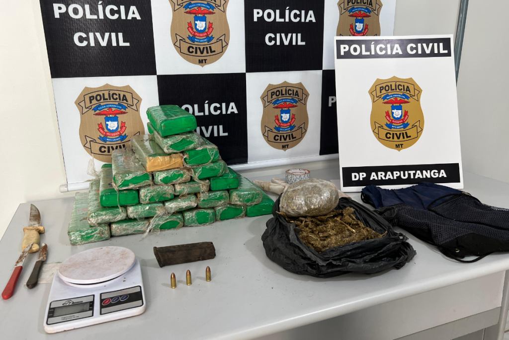 Pol�cia Civil resgata jovem prestes a ser executado e apreende cerca de 20 quilos de droga em Araputanga