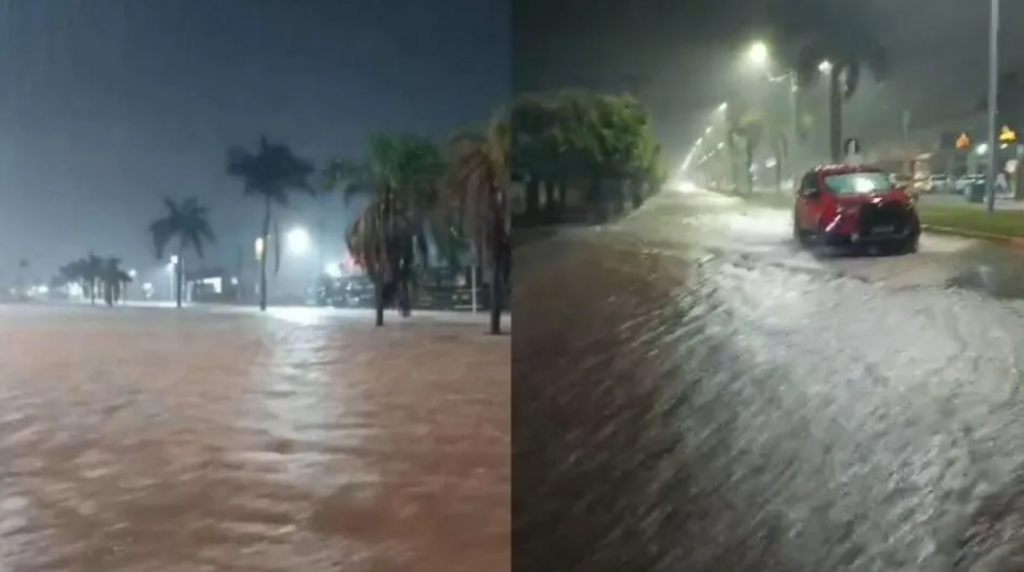 Chuvas intensas provocam alagamentos e caos em Lucas do Rio Verde