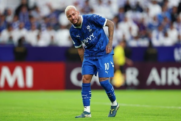 Neymar se lesiona durante jogo do Al-Hilal na Champions League da sia