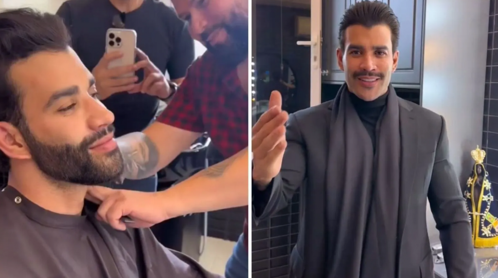 Gusttavo Lima surpreende f�s ao adotar novo visual com bigode retr�