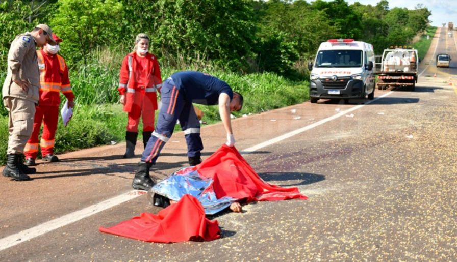 Idoso morre atropelado por caminho boiadeiro na MT-130 em Rondonpolis