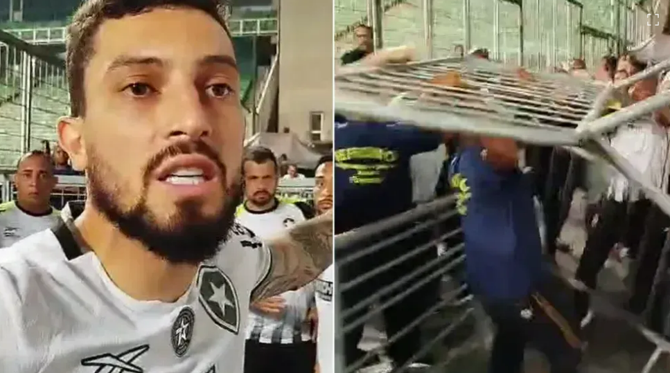 Soco e xingamentos: as imagens da confus�o em Atl�tico-MG x Botafogo
