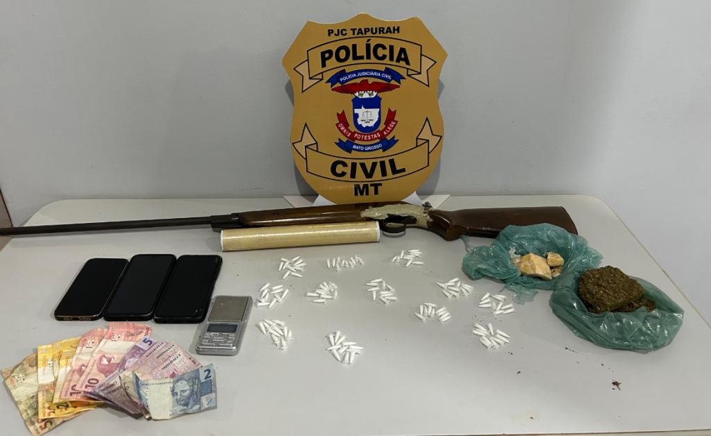 Pol�cia Civil desarticular ponto de venda de drogas em Tapurah e prende casal em flagrante