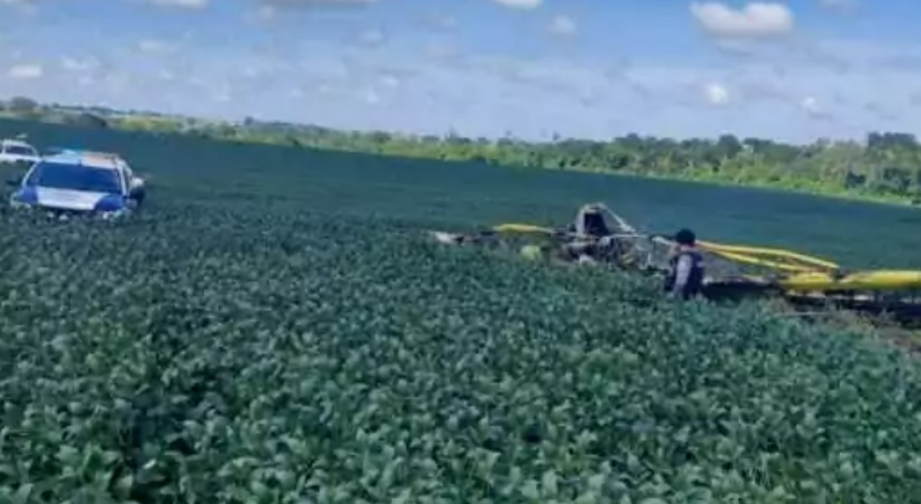 Piloto morre carbonizado em acidente com aeronave agrcola em Nova Monte Verde