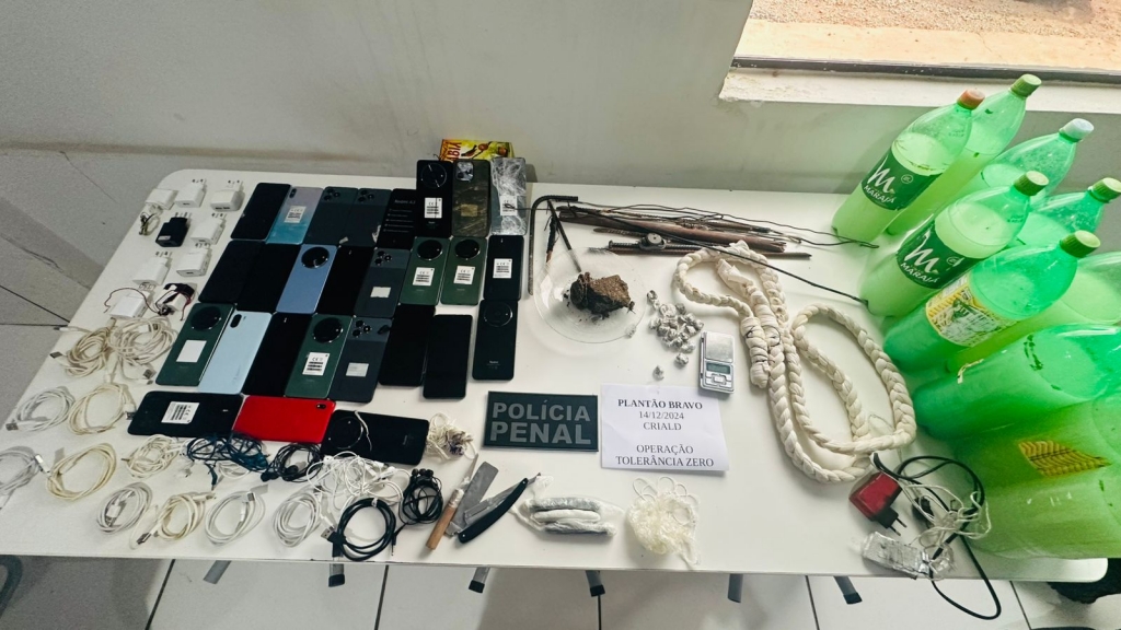 Tr�s mulheres s�o presas por tr�fico e 27 celulares s�o apreendidos pela Pol�cia Penal