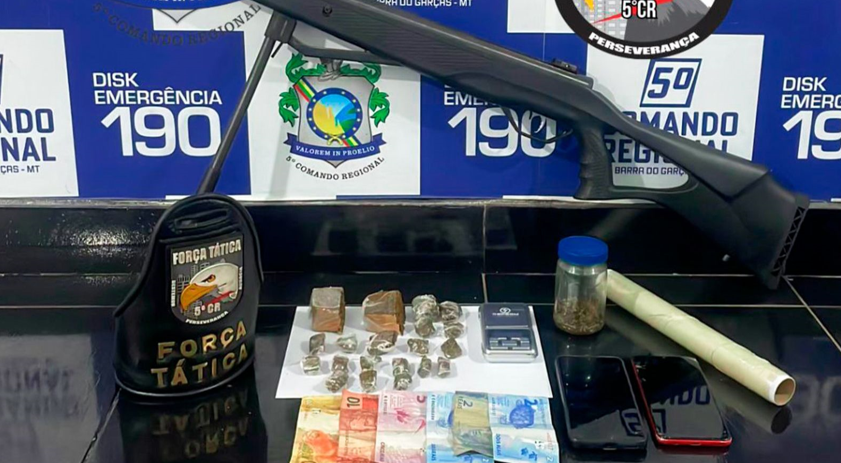 PM prende dois jovens por tr�fico de drogas em Barra do Gar�as
