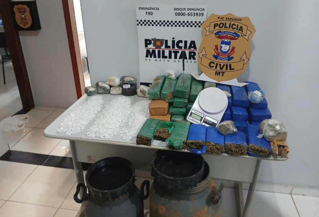 Polcia Civil desarticula depsito de drogas que abastecia traficantes de Tapurah e Itanhang