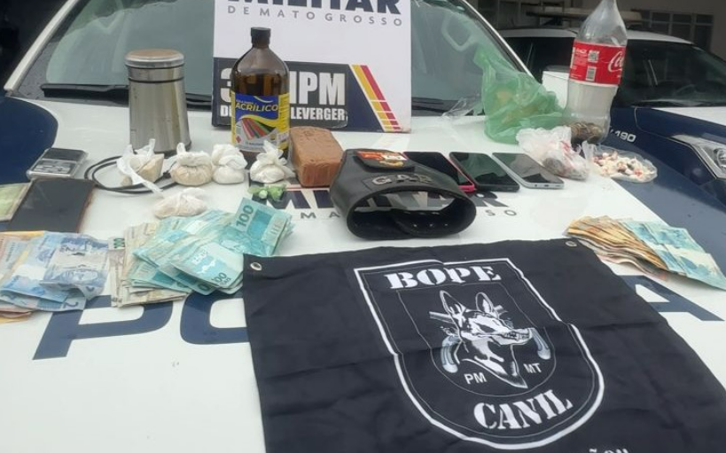 Tr�s pessoas s�o presas por tr�fico de drogas em Santo Ant�nio de Leverger durante opera��o policial