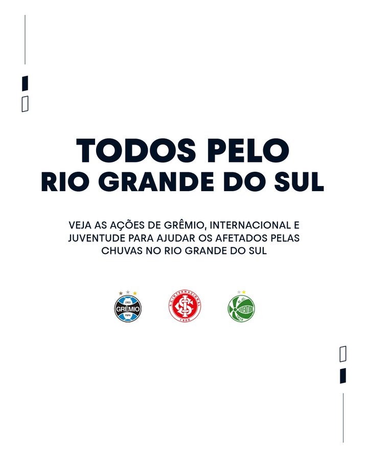 Clubes de Futebol se Solidarizam com Ga�chos Afetados por Chuvas