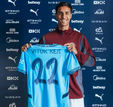 Manchester City anuncia contratao do zagueiro Vitor Reis, ex-Palmeiras