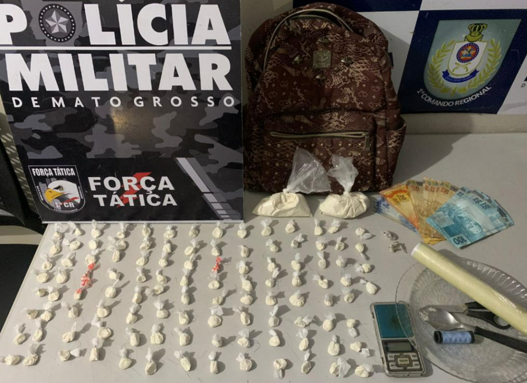 Homem est� preso por tr�fico de drogas com 112 por��es de coca�na e maconha em Cuiab�