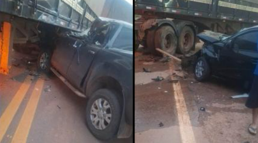 Colis�o entre tr�s ve�culos deixa duas mulheres feridas na MT-208