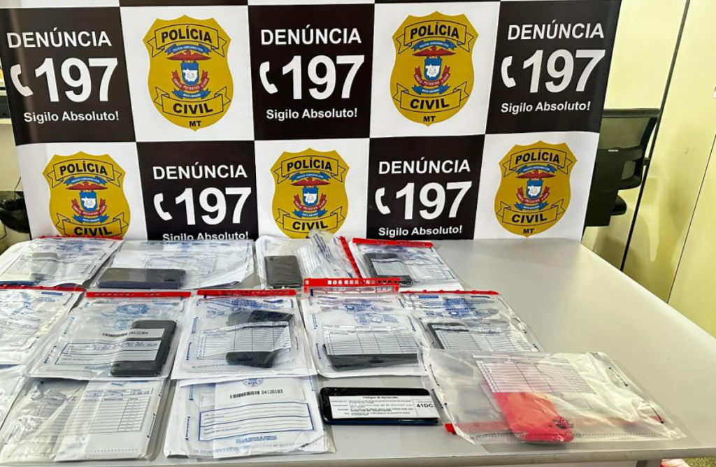 Pol�cia Civil recupera 15 celulares roubados e prende sete pessoas em Cuiab�