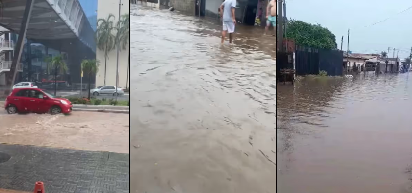 Chuva forte causa alagamentos e quedas de rvores em Cuiab e Vrzea Grande