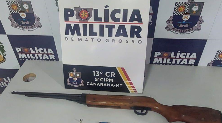 Homem � preso por amea�a e posse irregular de arma de fogo em Canarana