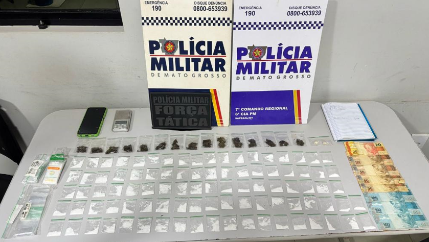 For�a T�tica prende integrante de fac��o criminosa com drogas em Sapezal