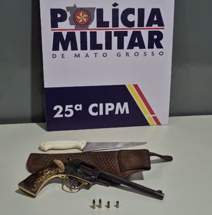 Homem � preso por porte ilegal de arma e amea�as em V�rzea Grande