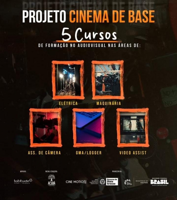 Projeto Cinema de Base, parceria entre Acub�, Latitude e Secel oferta 5 cursos gratuitos em diferentes �reas t�cnicas do cinema