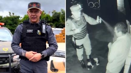 PM exonera comandante do cargo ap�s ser flagrado usando spray contra mulheres