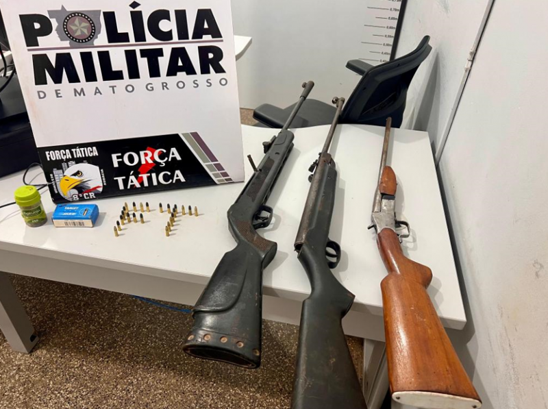 For�a T�tica prende tr�s homens por porte ilegal de armas na zona rural de Ju�na