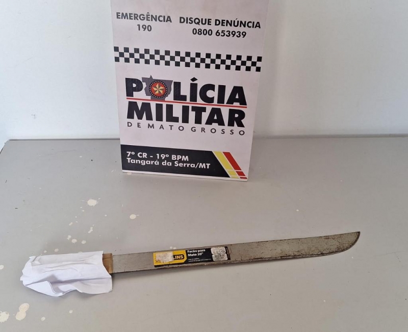 PM prende suspeito de ter atacado jovem com fac�o em Tangar� da Serra