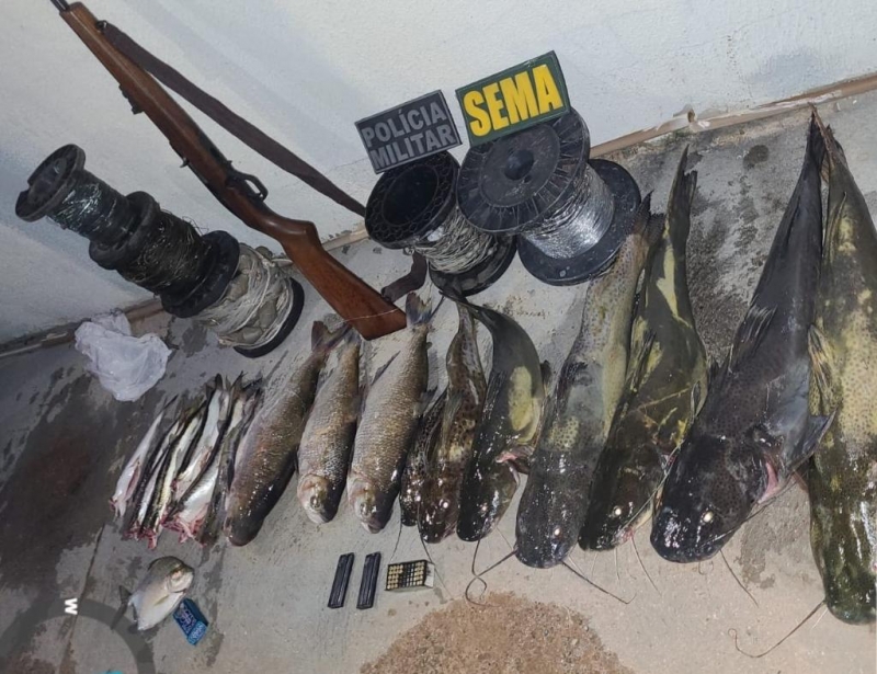 Sema realiza opera��o de combate � pesca ilegal na MT-010 e nas margens do rio S�o Louren�o