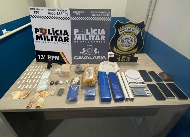 Cavalaria da PM e GM de Lucas do Rio Verde prendem 8 pessoas por tr�fico de drogas