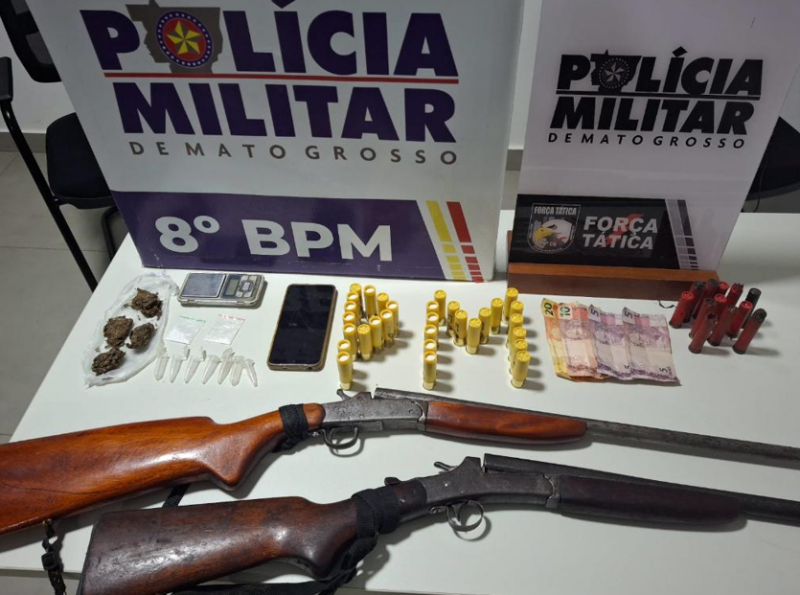 Pol�cia Militar prende duas mulheres por tr�fico de drogas e porte ilegal de armas em Alta Floresta