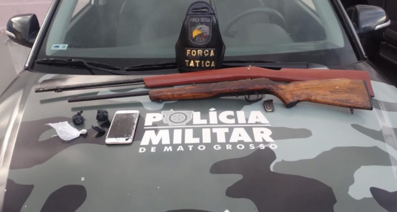 For�a T�tica e CPE de Goi�s prendem tr�s homens por tr�fico e porte ilegal de armas