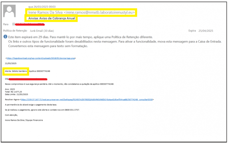 Anvisa alerta sobre golpe de falsa cobran�a de d�bito sanit�rio