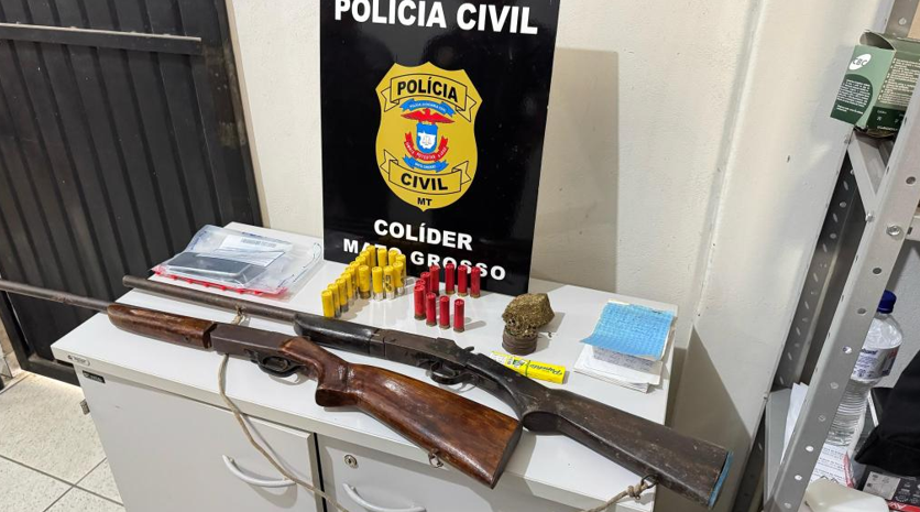 Jovem  preso com armas, munies e drogas durante operao na zona rural de Colder