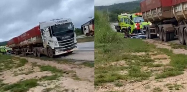 Motociclista morre aps bater em carreta parada no acostamento da BR-364 em Nobres