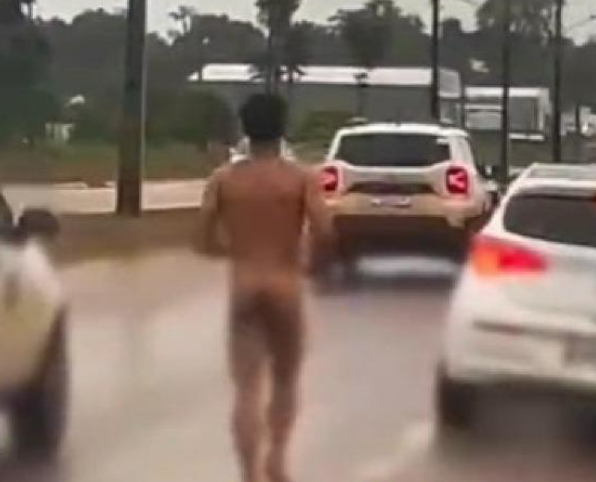 Homem � flagrado correndo nu pelas ruas de Sinop