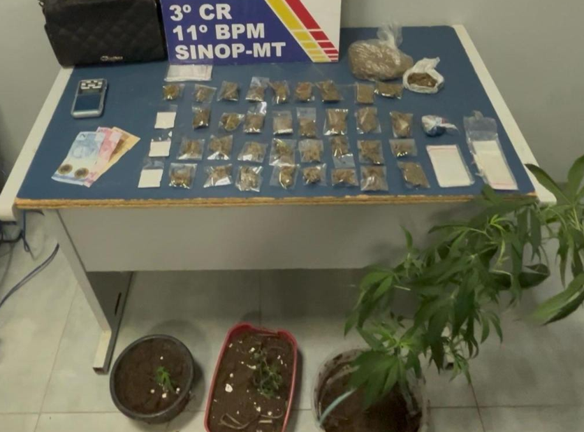 PM prende homem com p�s de maconha e drogas prontas para venda em Sinop